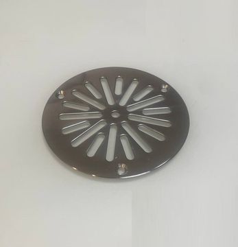 Решетка напольная круглая d 100 из нержавеющей стали, снежинка