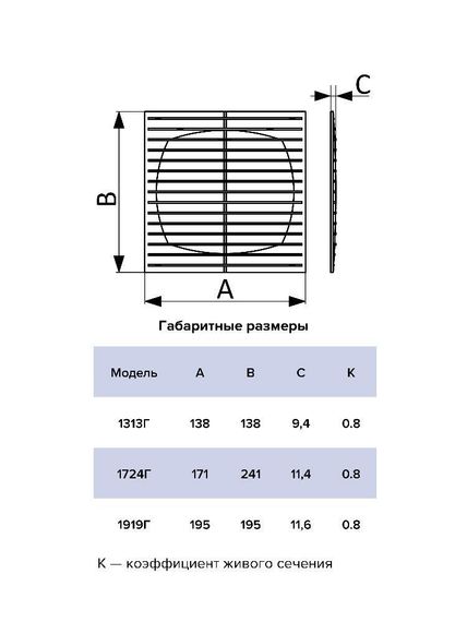 Решетка вентиляционная Г сетка 171х241 пластик ERA