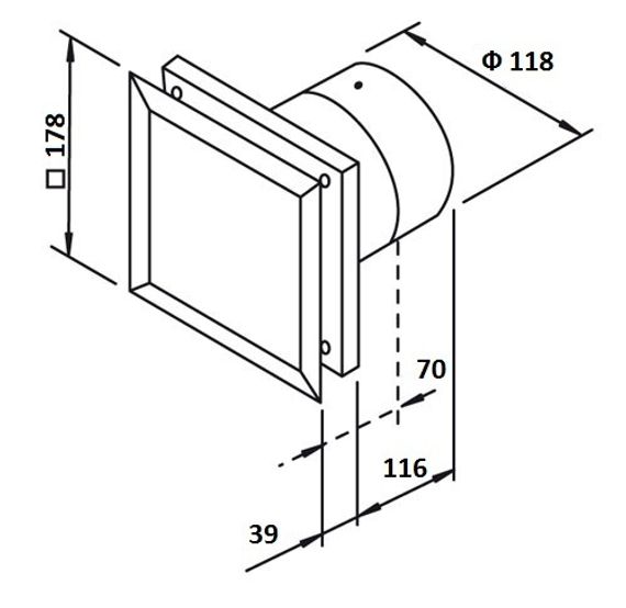 Вентилятор накладной Helios MiniVent M1/120 F (таймер, датчик влажности) d120