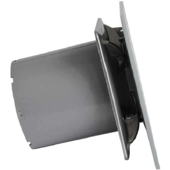 Накладной вентилятор Cata E 100 GSTH Silver (Таймер, датчик влажности, термометр, дисплей) + обратный клапан