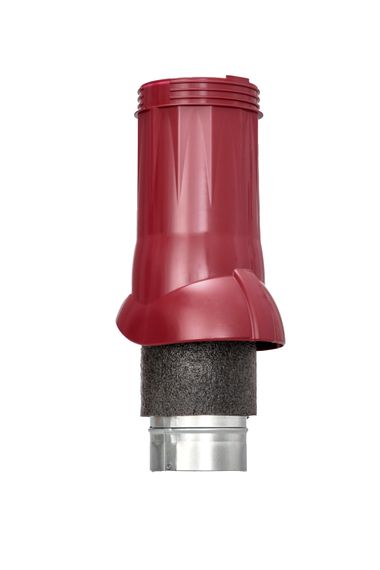 Готовый комплект, изолированный на скатные кровли из профильного листа МП-21 (С21) d 125/160 мм, цвет бордовый RAL 3009, серия Twister