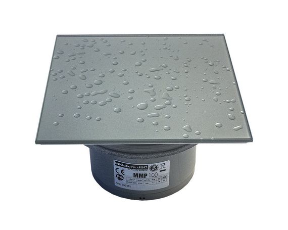 Вентилятор накладной MMotors JSC MMP-06 100/105 куб/ч Стекло/Квадрат Темно Серый с каплями