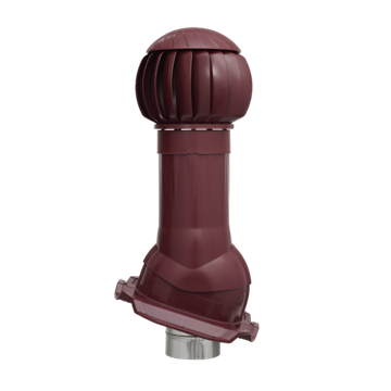 Готовый комплект, изолированный на скатные кровли из профильного листа МП-21 (С21) d 125/160 мм, цвет бордовый RAL 3009, серия Twister