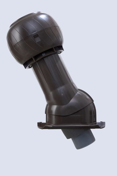 Готовый комплект, изолированный на скатные кровли из профильного листа МП-20 (С20) d 125/160 мм, цвет темно-коричневый RAL 8019, RR 32, серия Static