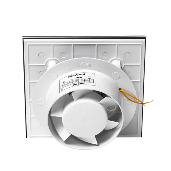 Вытяжной тонкий вентилятор SlimVent МV 100, стекло квадрат черный глянец