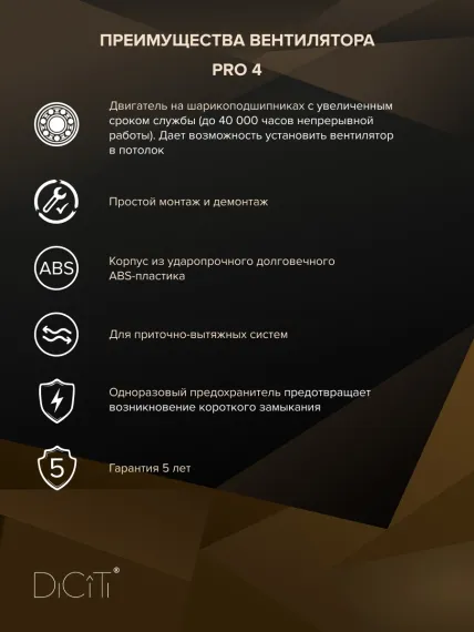 Вентилятор канальный PRO D100 осевой DICITI