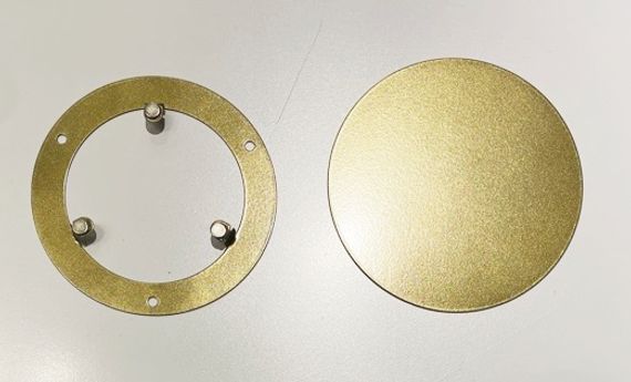 Решетка стальная на магнитах круглая РДК-120 золото металлик