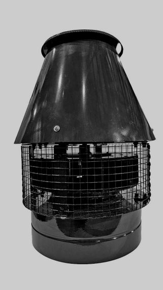 Крышный жаростойкий вентилятор ВКР 315 черный (RAL 9005, d315мм, +120 °C)