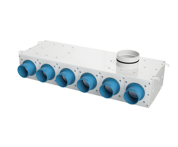 Воздухораспределительный коллектор однорядный продольный шумопоглощающий AirDS, H=160 мм, 75*14. Премиум (белый)