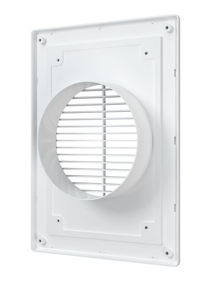 Решетка вентиляционная ПФ фланец D125 разъемная 185х255 пластик ERA