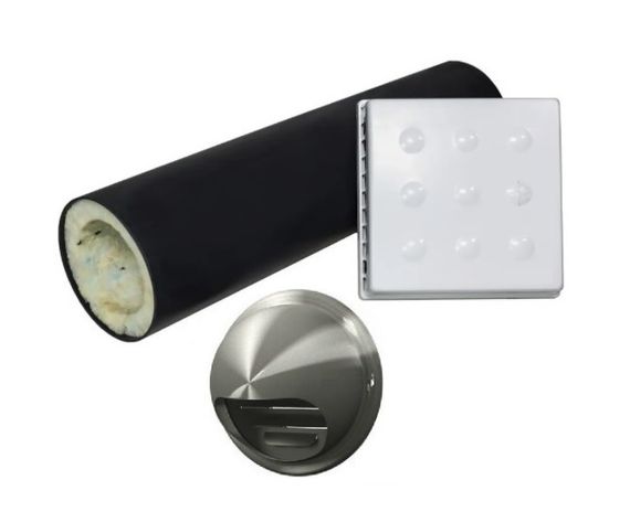 Приточный клапан КИВ Квадро 125 (1м) с выходом стенным из нержавеющей стали KIV Quadro 125 (1м)