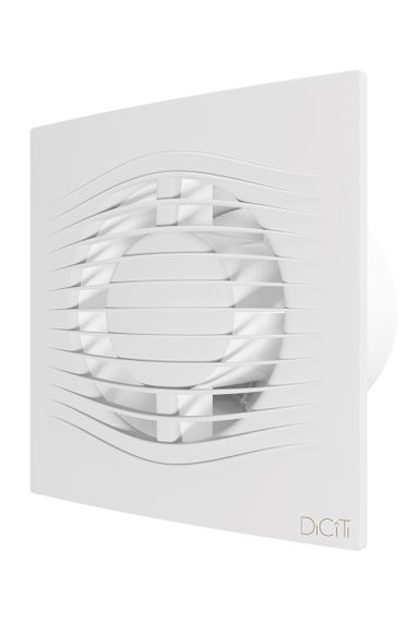 Вентилятор накладной SLIM D100 обратный клапан Matt white DICITI