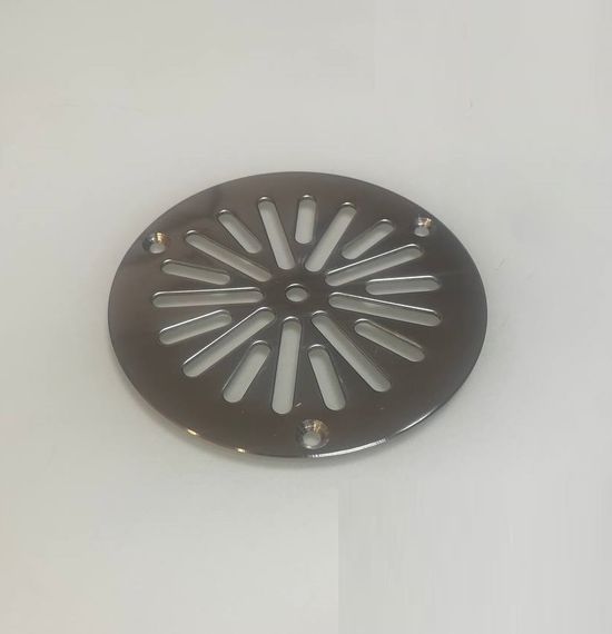 Решетка напольная круглая d 100 из нержавеющей стали, снежинка