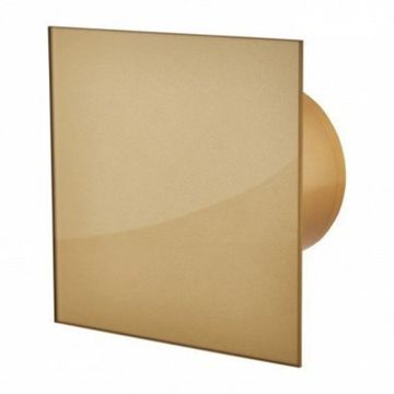 Вентилятор накладной энергосберегающий бесшумный MMotors JSC MMP-06 100 UE 5.5Вт ТН (Таймер, датчик влажности) Стекло/Квадрат Золото