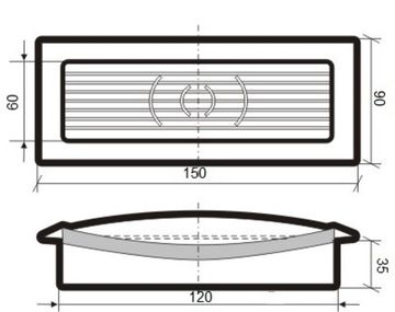 Решетка вентиляционная РСФ фланец 120х60 150x90 пластик ERA
