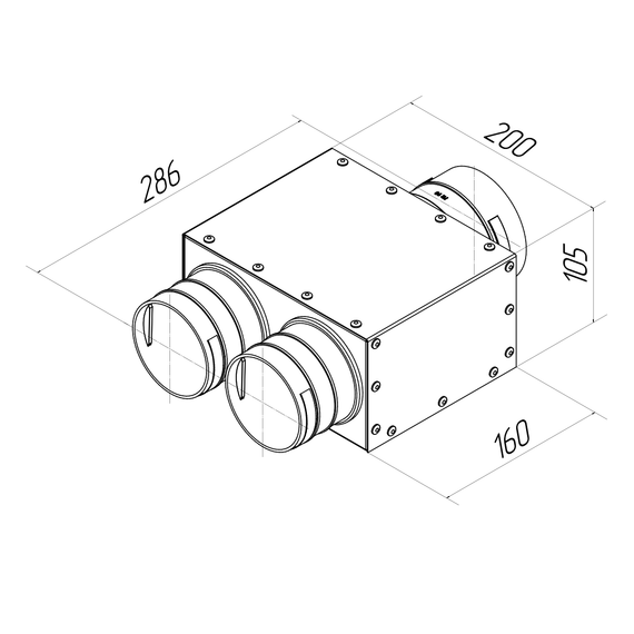 Provent MR 90х1/75x2 переход с одним выходом 90 мм и двумя выходами 75 мм
