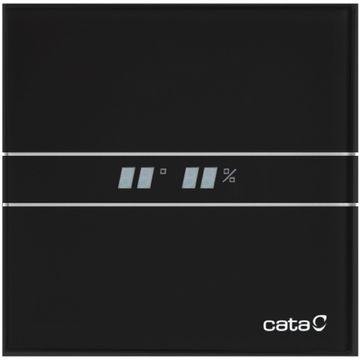Накладной вентилятор Cata E 100 GTH Bk Black черный (Таймер, датчик влажности, термометр, дисплей)