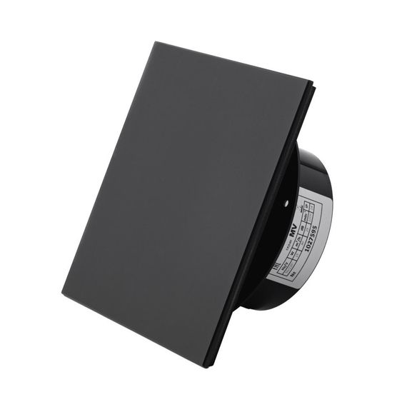 Вытяжной тонкий вентилятор SlimVent МV 100, пластик квадрат черный матовый
