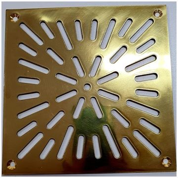 Решетка напольная 200х200мм из латуни, отверстия