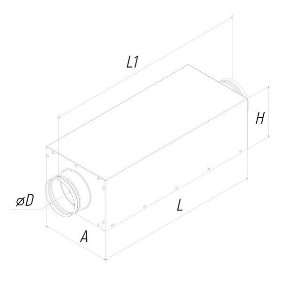 Provent KSE 125/600 ECO шумоглушитель прямоугольный