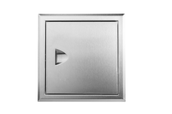 Люк из нержавеющей стали с ручкой ЛНР 200х200 матовый