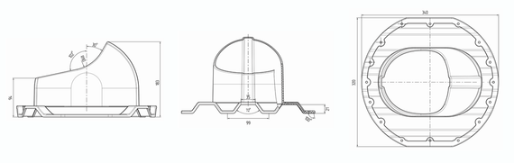Проходной элемент для кровли PROF-21, коричневый RAL 8017, серия Static