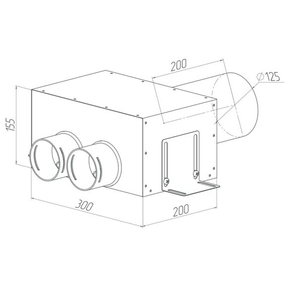 Provent VPD 125/75×2 адаптер (пленум) прямой круглый на 2 выхода