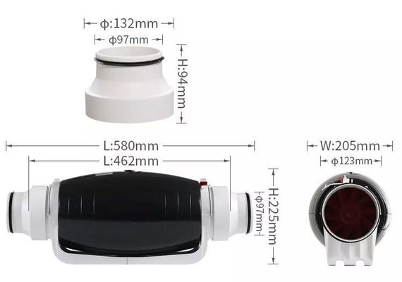 Вентилятор канальный NAVIGATOR 100/125мм (HDD-100P/125P)