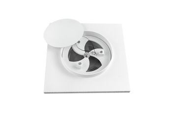 Диффузор теневой Visioner TDPP100W/90 белый/белая крышка, с приточно-вытяжным вентилятором под плитку с регулировкой потока воздуха D100 мм