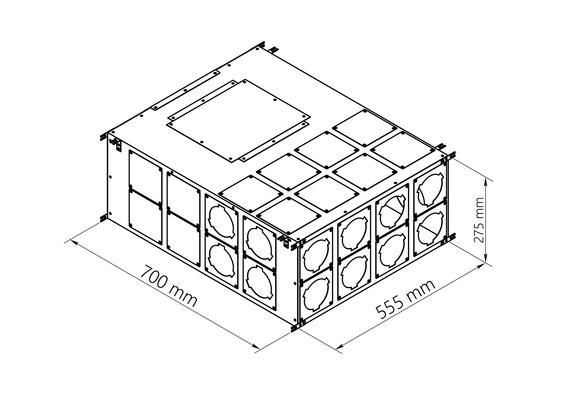 Воздухораспределительный коллектор двурядный AirDS, H=200 мм, 75*24. Стандарт (серый)