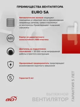Вентилятор накладной EURO D125 авт.жалюзи ERA