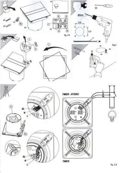 Накладной вентилятор Cata E 120 GTH (Таймер, датчик влажности, термометр, дисплей) + обратный клапан
