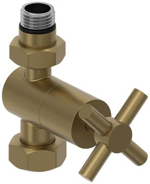 Вентиль прямой (крест) G 1/2" НР х G 3/4" НГ (Золотой шёлк)