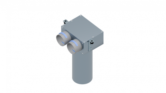 Flexag PCP-125/75x2 пленум вентиляционный потолочный, D125, на 2 выxода, L=300 мм