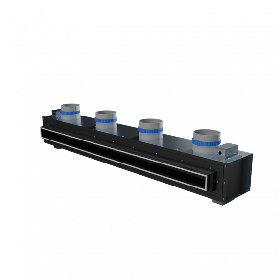 Flexag RA-1-1000-30-B щелевой диффузор с КСД под натяжной потолок, черный