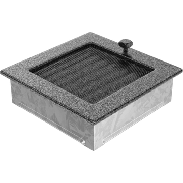 Решетка каминная Kratki Standard чёрная хром 17x17