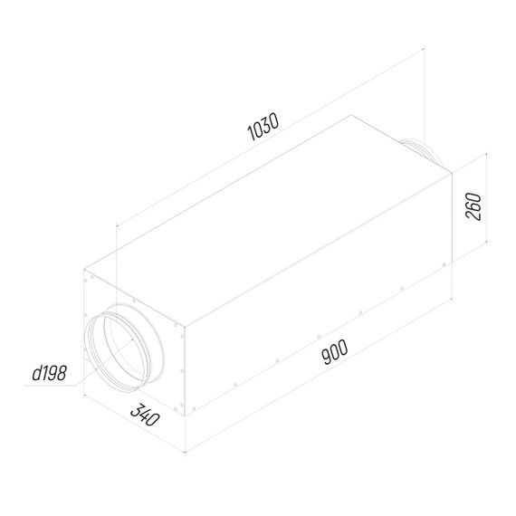 Provent KSE 200/900 ECO шумоглушитель прямоугольный