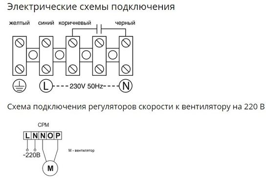 Схема подключения канального вентилятора