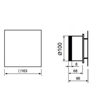 Вентилятор накладной энергосберегающий бесшумный MMotors JSC MMP-06 100 UE 5.5Вт Стекло/Квадрат Золото