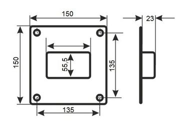 Площадка торцевая ПТП фланец 55х110 150х150 пластик ERA