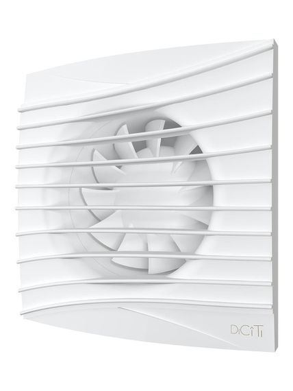 Вентилятор накладной SILENT D125 обратный клапан Matt white DICITI