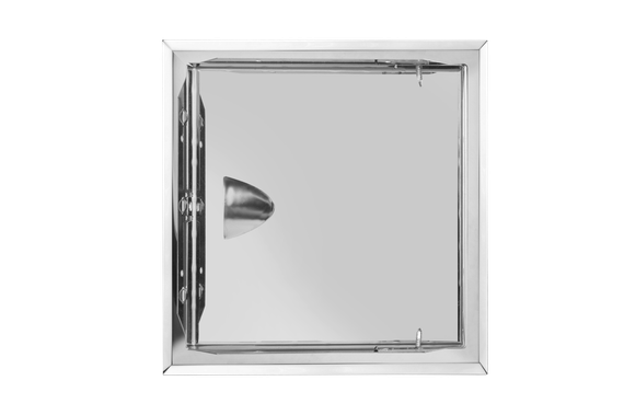 Люк из нержавеющей стали с ручкой ЛНР 150х150 зеркальный