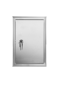 Люк из нержавеющей стали с замком ЛНЗ 200х250 матовый