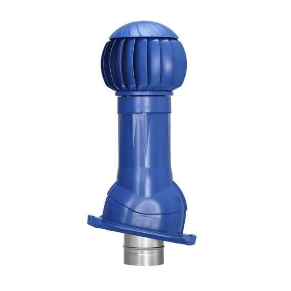 Готовый комплект, изолированный на скатные кровли из профильного листа МП-20 (С20) d 125/160 мм, цвет синий RAL 5005, серия Twister