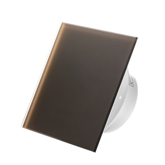 Вытяжной тонкий вентилятор SlimVent МV 100, стекло квадрат бронзовый матовый