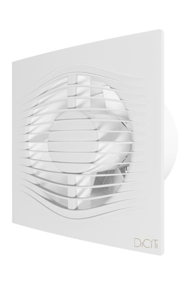 Вентилятор накладной SLIM D125 обратный клапан Matt white DICITI