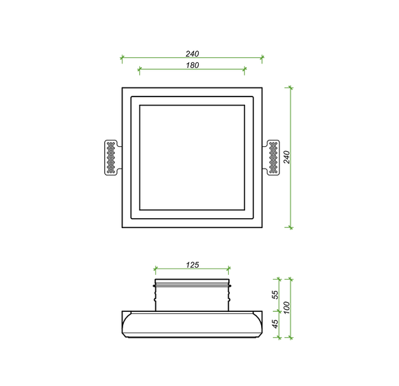 Диффузор под покраску скрытого монтажа SECRET SOFT FRAME D125мм