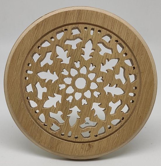 Решетка декоративная деревянная круглая на магнитах Пересвет К-33 d100мм