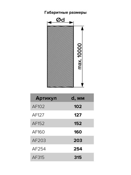 Воздуховод AF D315 70мкм армированный L10м металическая пленка ERA PRO