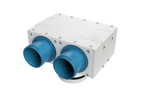 Пленум AirDS потолочный оцинкованный, 125 мм, 4*75 мм. Премиум (белый)